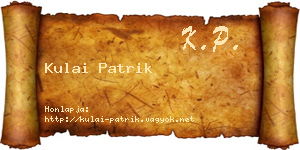 Kulai Patrik névjegykártya